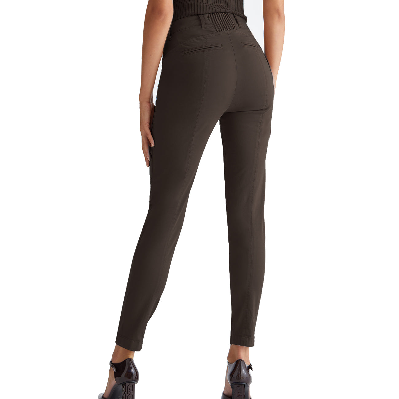 LIU JO Pantalone Parfait Donna Dark Coffee MF3274T8191 91314 DARK COFFEE 