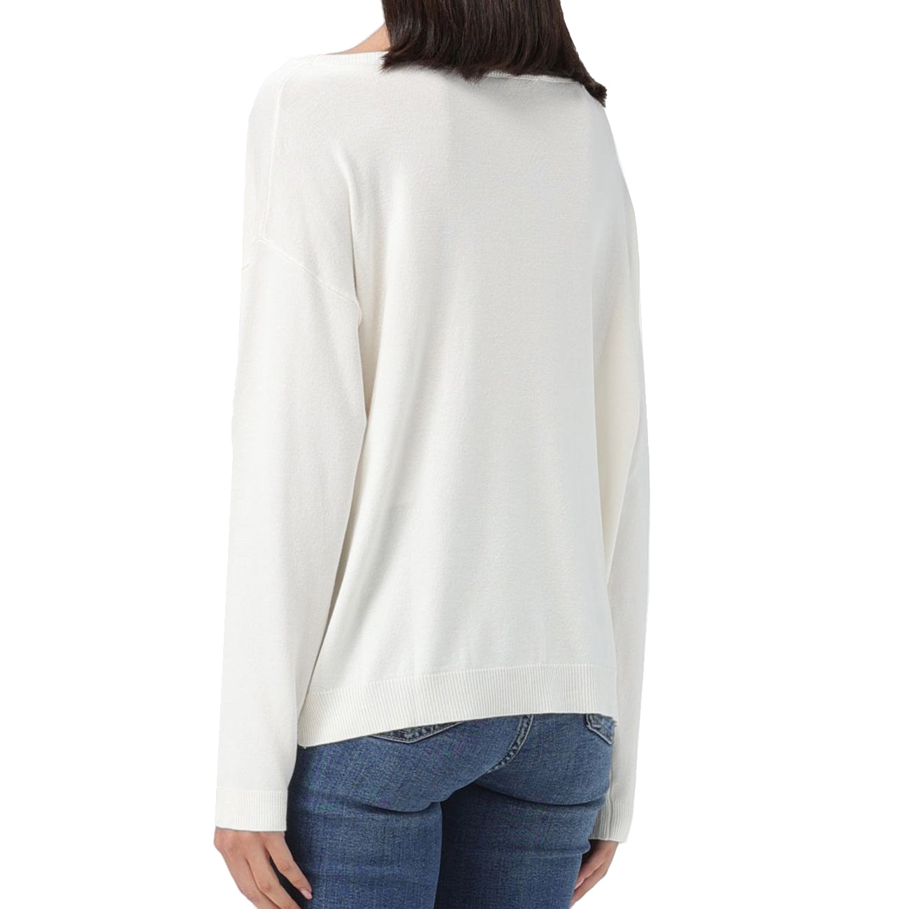 LIU JO Maglia Collo Barca Color Donna Bianco Lana WF3128MA18F 10701 BIANCO LANA 