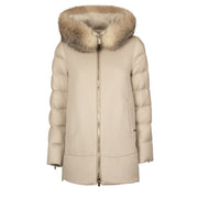 MOORER Cappotto Fresia In Lana Con Pelliccia Donna Marmo MODGI300007 U0105 MARMO 