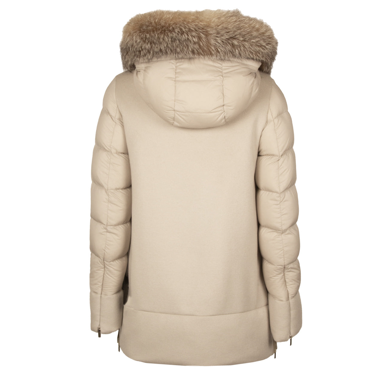 MOORER Cappotto Fresia In Lana Con Pelliccia Donna Marmo MODGI300007 U0105 MARMO 