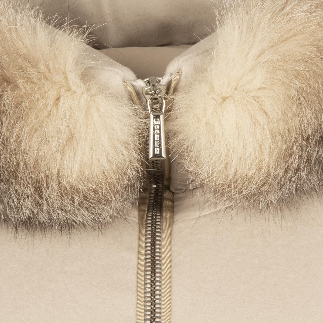 MOORER Cappotto Fresia In Lana Con Pelliccia Donna Marmo MODGI300007 U0105 MARMO 