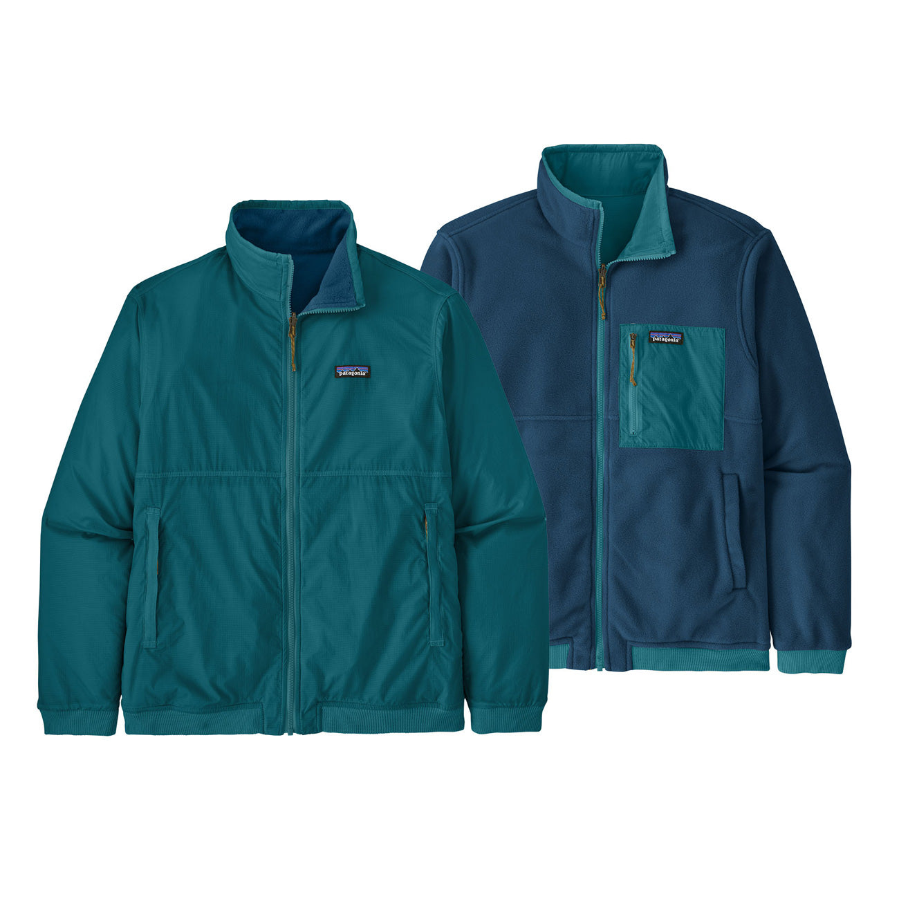 PATAGONIA Pile Reversibile Shelled Microdini Uomo Belay Blue 26215 BLYB BELAY BLUE 