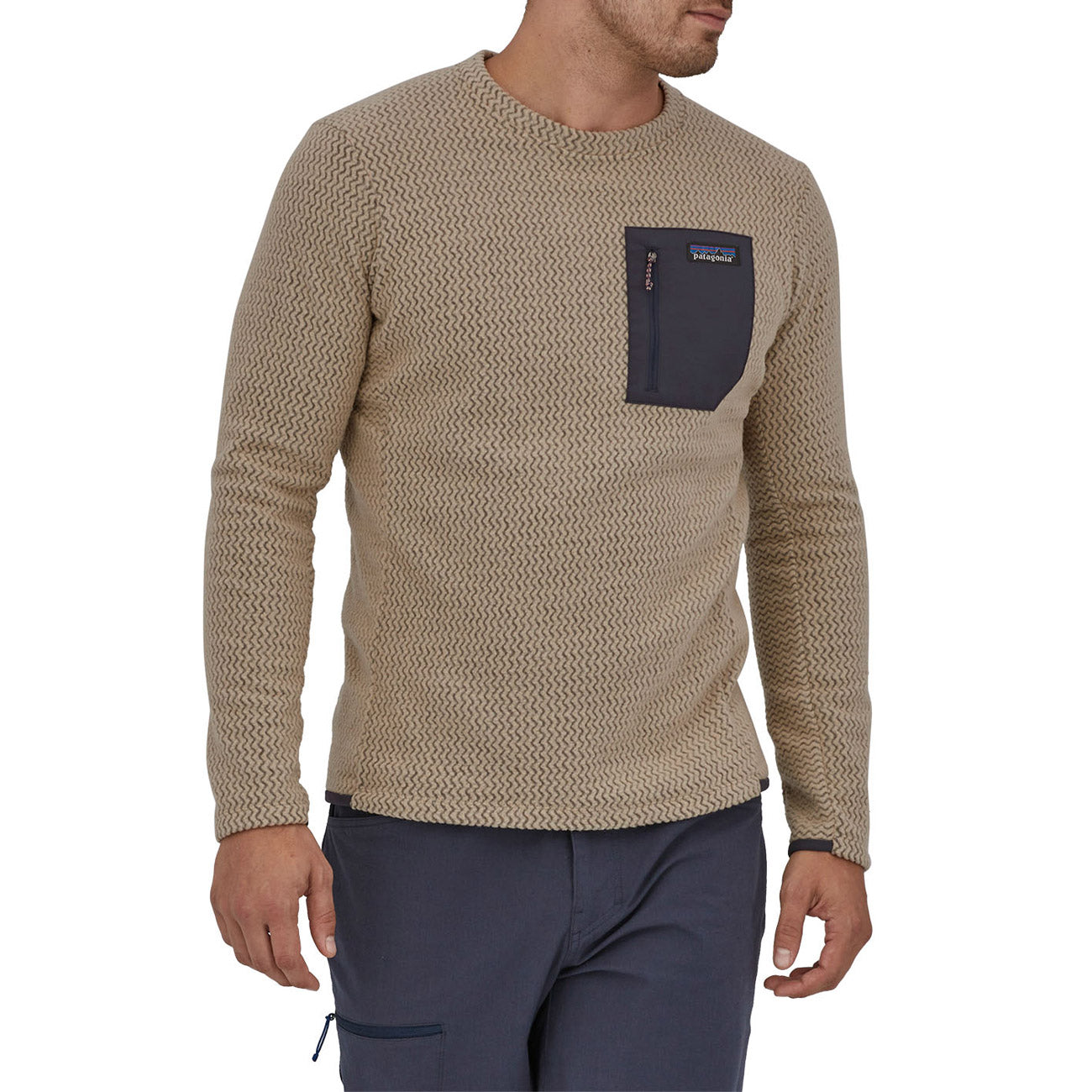 PATAGONIA Pile R1 Air Crew Uomo Beige 40235 ORTN OAR TAN 