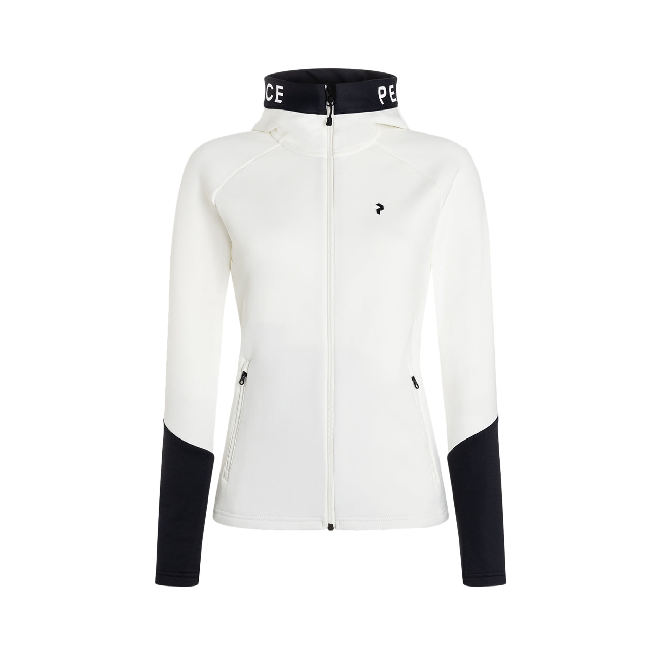 PEAK PERFORMANCE Felpa Rider Con Zip Donna Off White Black G77873 140 OFFWHITE/BLACK/OFFWHITE 
