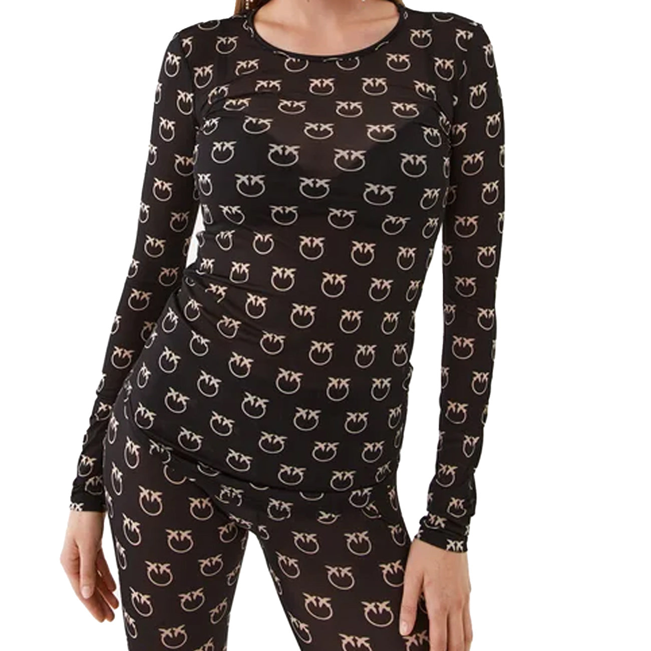 PINKO Maglia Berlino Donna Nero Avorio 100639/A13G ZB2 NERO/AVORIO 