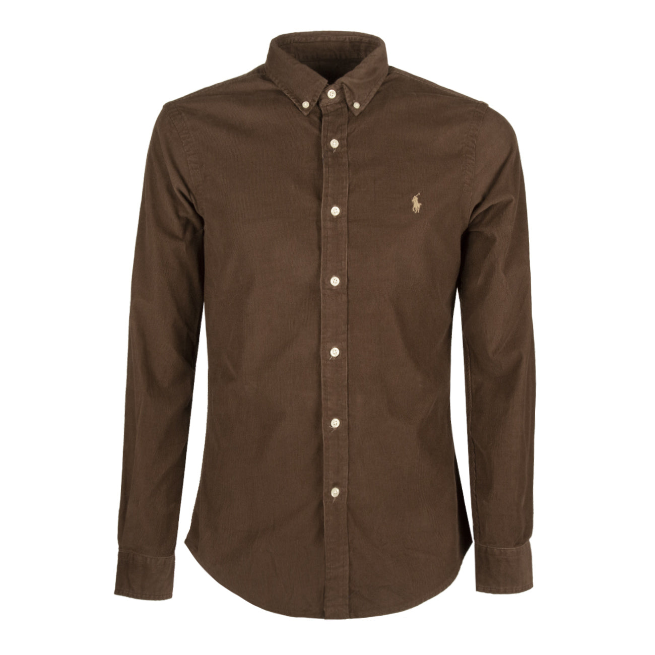 POLO RALPH LAUREN Camicia A Coste Uomo Chocolate Mousse 710818761 013 CHOCOLATE MOUSSE 