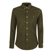 POLO RALPH LAUREN Camicia A Coste Uomo Defender Green 710818761 014 DEFENDER GREEN 