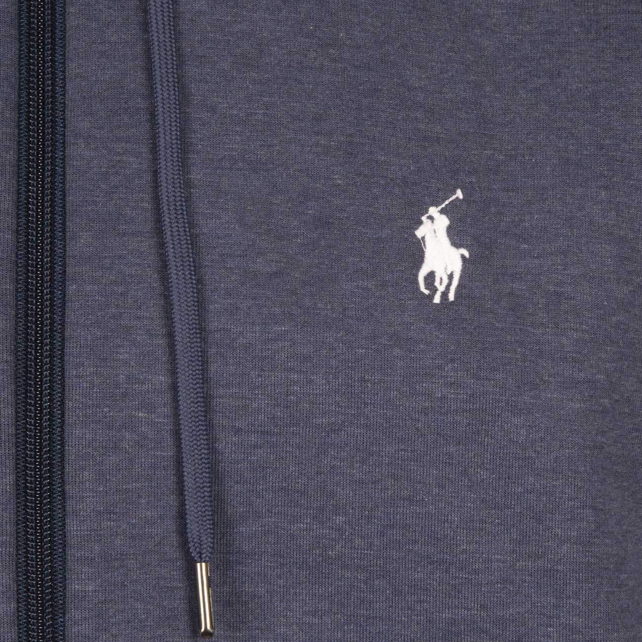 POLO RALPH LAUREN Felpa Con Zip E Cappuccio Uomo Derby Blue Heather 710881517 016 DERBY BLUE HEATHER 
