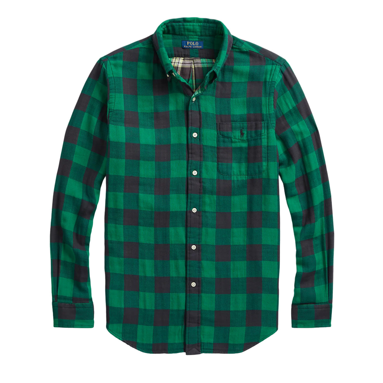 POLO RALPH LAUREN Camicia Sportiva Uomo Emerald Black 710922250 004 EMERALD/BLACK 