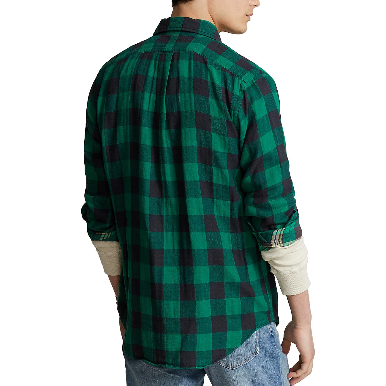 POLO RALPH LAUREN Camicia Sportiva Uomo Emerald Black 710922250 004 EMERALD/BLACK 