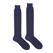 RED SOX Calze Lunghe Jacquard Bacchette In Lana Uomo Indaco 63304G V2149 INDACO 