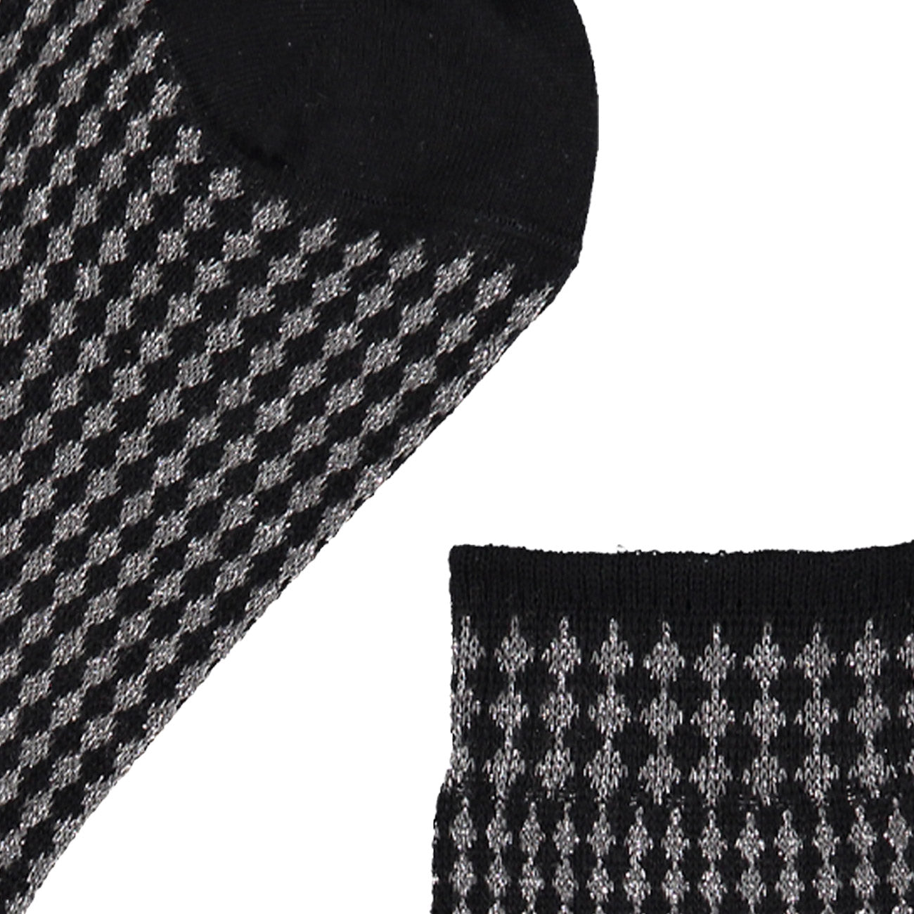RED SOX Calze Jacquard Micro Rombo Lurex Donna Nero 65539G V0021 NERO 