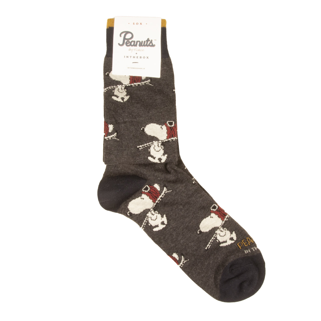 SOX IN THE BOX Calze Snoopy Ski All Over Unisex Grigio Scuro FW230018A 2 GRIGIO SCURO 