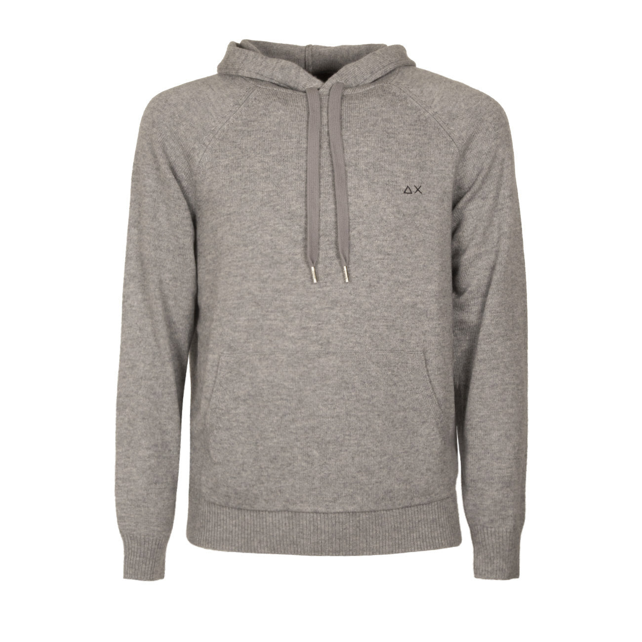 SUN68 Felpa Solid Color In Misto Lana Uomo Grigio K43137 06 GRIGIO 