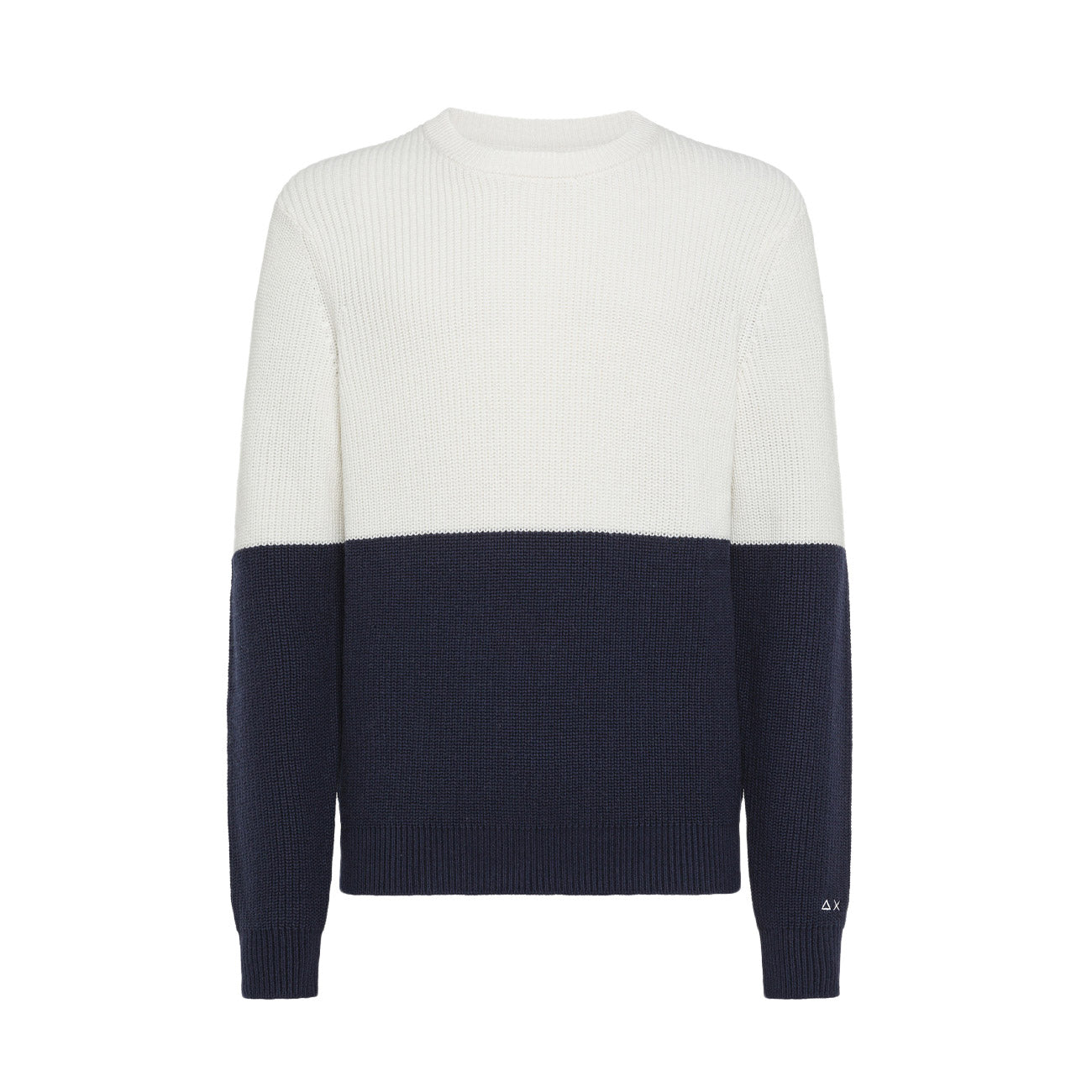 SUN68 Maglia Round Stripe Bicolore Uomo Bianco K43153 31 BIANCO 