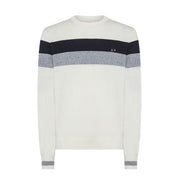 SUN68 Maglia Righe Tonde Uomo Bianco K43159 01 BIANCO 