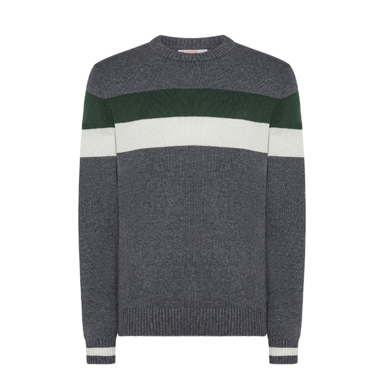 SUN68 Maglia Righe Tonde Uomo Grigio K43159 47 GRIGIO 