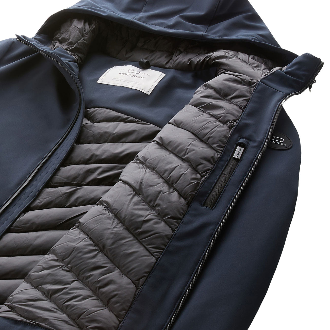 WOOLRICH Giacca Pacific In Tech Softshell Uomo Melton Blue CFWOOU0791MRUT3496 3989 MELTON BLUE 