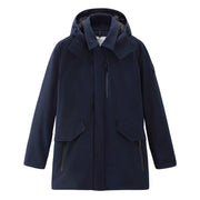 WOOLRICH Cappotto Barrow Mac In Tech Softshell Uomo Melton Blue CFWOOU0792MRUT3496 3989 MELTON BLUE 