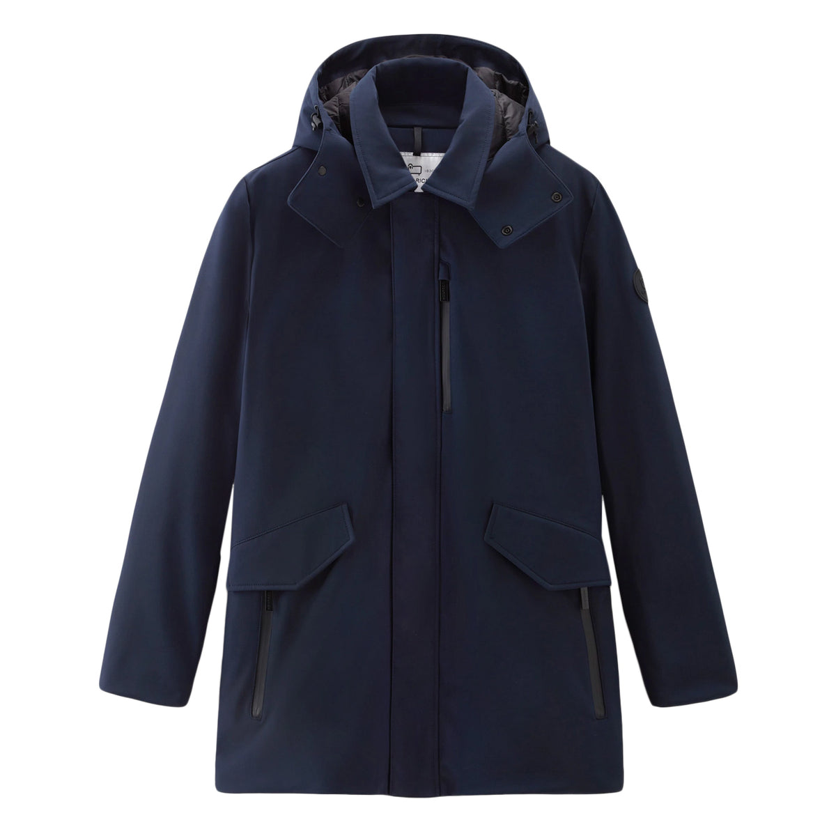 WOOLRICH Cappotto Barrow Mac In Tech Softshell Uomo Melton Blue CFWOOU0792MRUT3496 3989 MELTON BLUE 