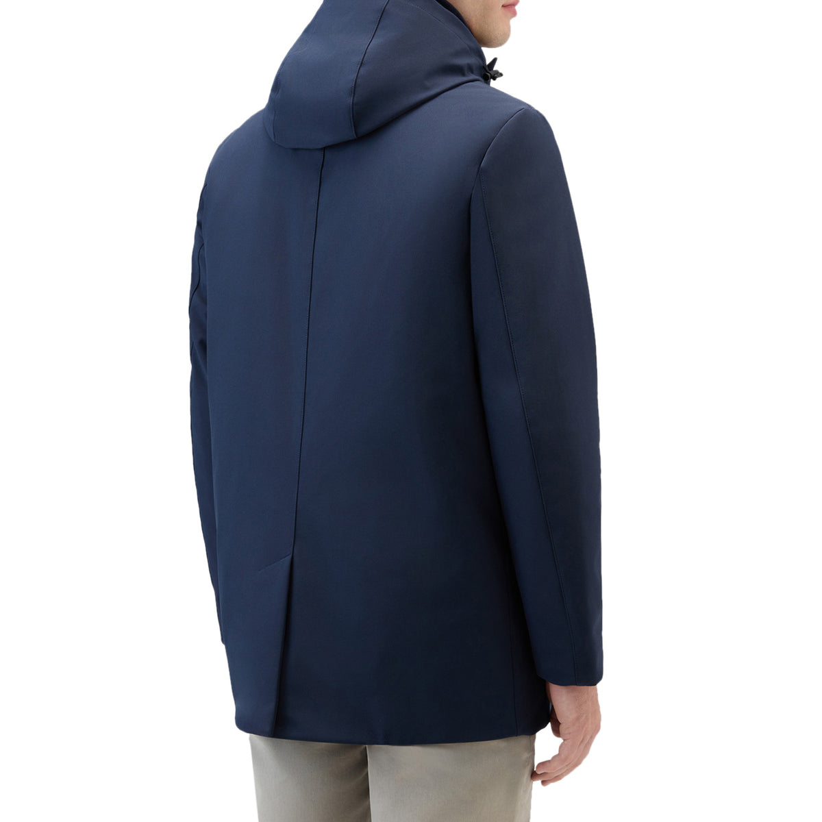 WOOLRICH Cappotto Barrow Mac In Tech Softshell Uomo Melton Blue CFWOOU0792MRUT3496 3989 MELTON BLUE 