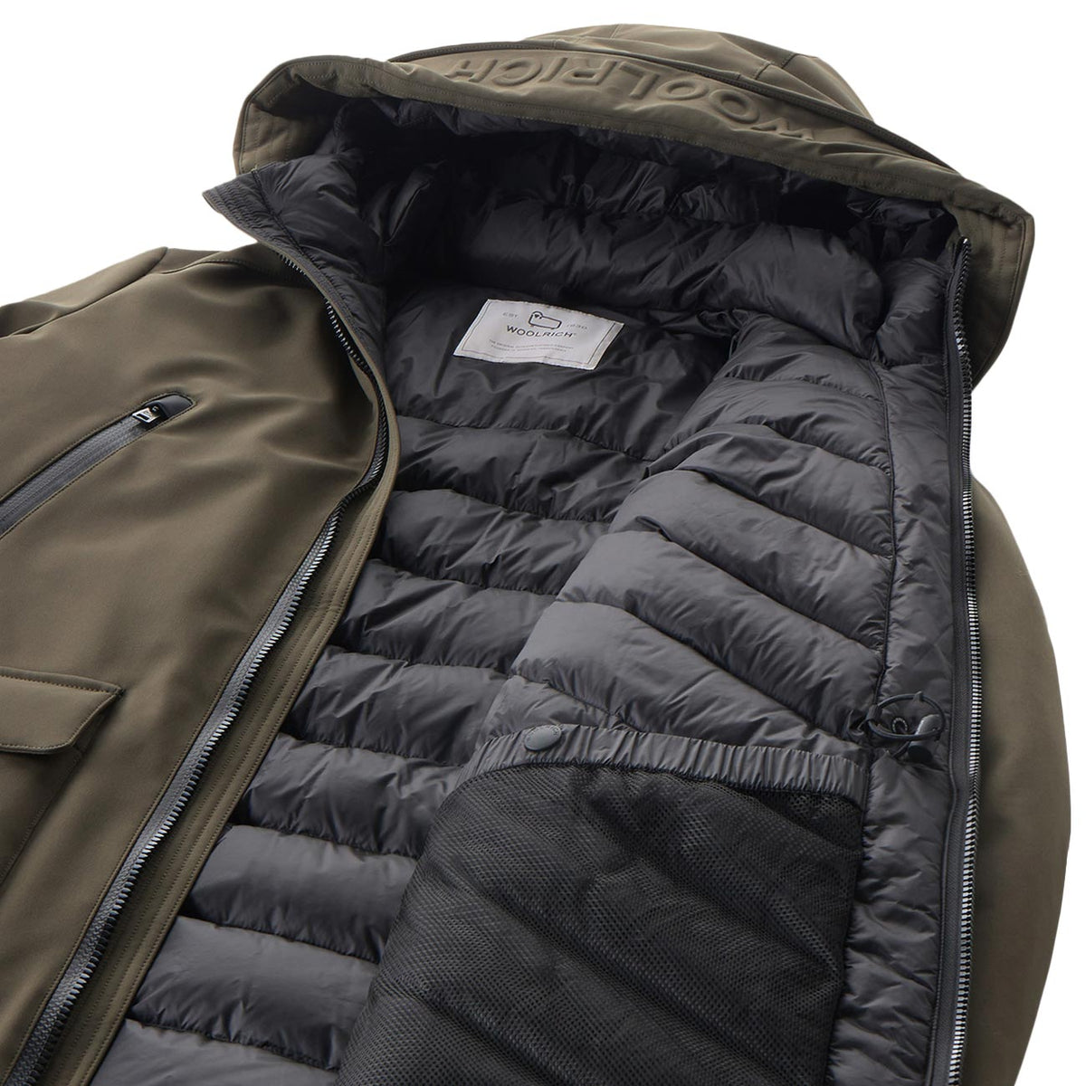 WOOLRICH Parka Softshell Uomo Dark Green CFWOOU0859MRUT3496 614 DARK GREEN 