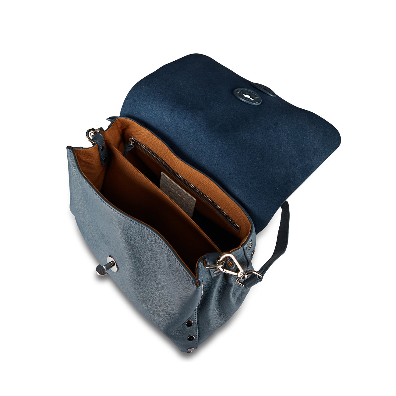 ZANELLATO Borsa Postina M Piuma Knot Nero Donna Blue Atmosfera 068090 0660000 M Z0560 BLUE ATMOSFERA 