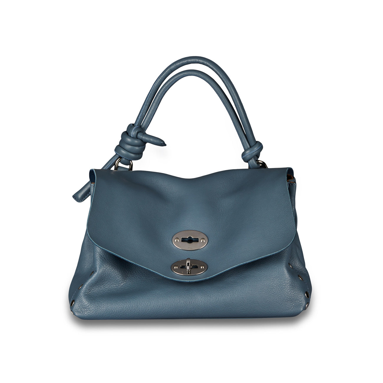 ZANELLATO Borsa Postina S Piuma Knot Donna Blue Atmosfera 068090 0660000 S Z0560 BLUE ATMOSFERA 
