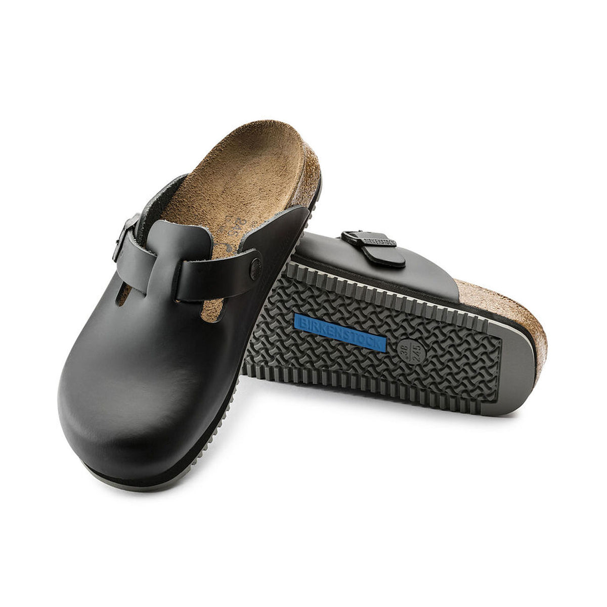 BIRKENSTOCK Sandali Boston Professional Leather Unisex Black 0060196 BLACK 