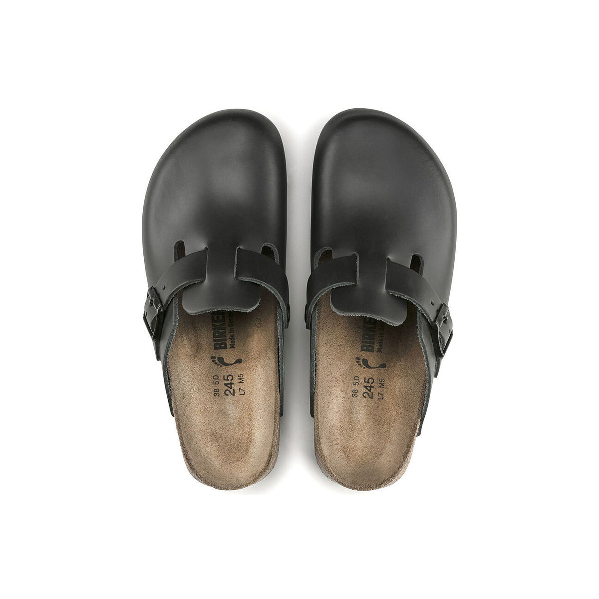BIRKENSTOCK Sandali Boston Professional Leather Unisex Black 0060196 BLACK 