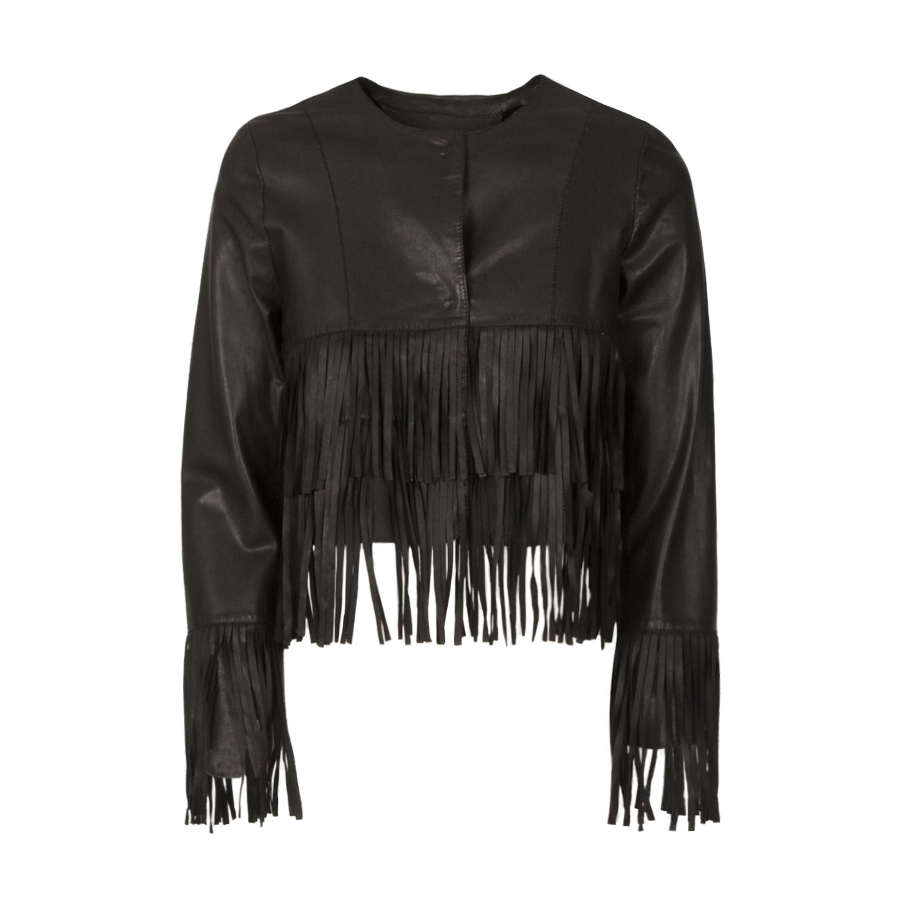BULLY Giacca Crop Con Frange Donna Nero 7869/FR NNERO NERO 