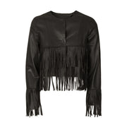 BULLY Giacca Crop Con Frange Donna Nero 7869/FR NNERO NERO 