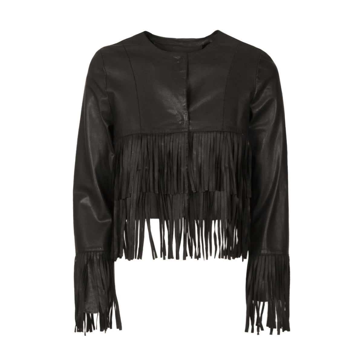BULLY Giacca Crop Con Frange Donna Nero 7869/FR NNERO NERO 