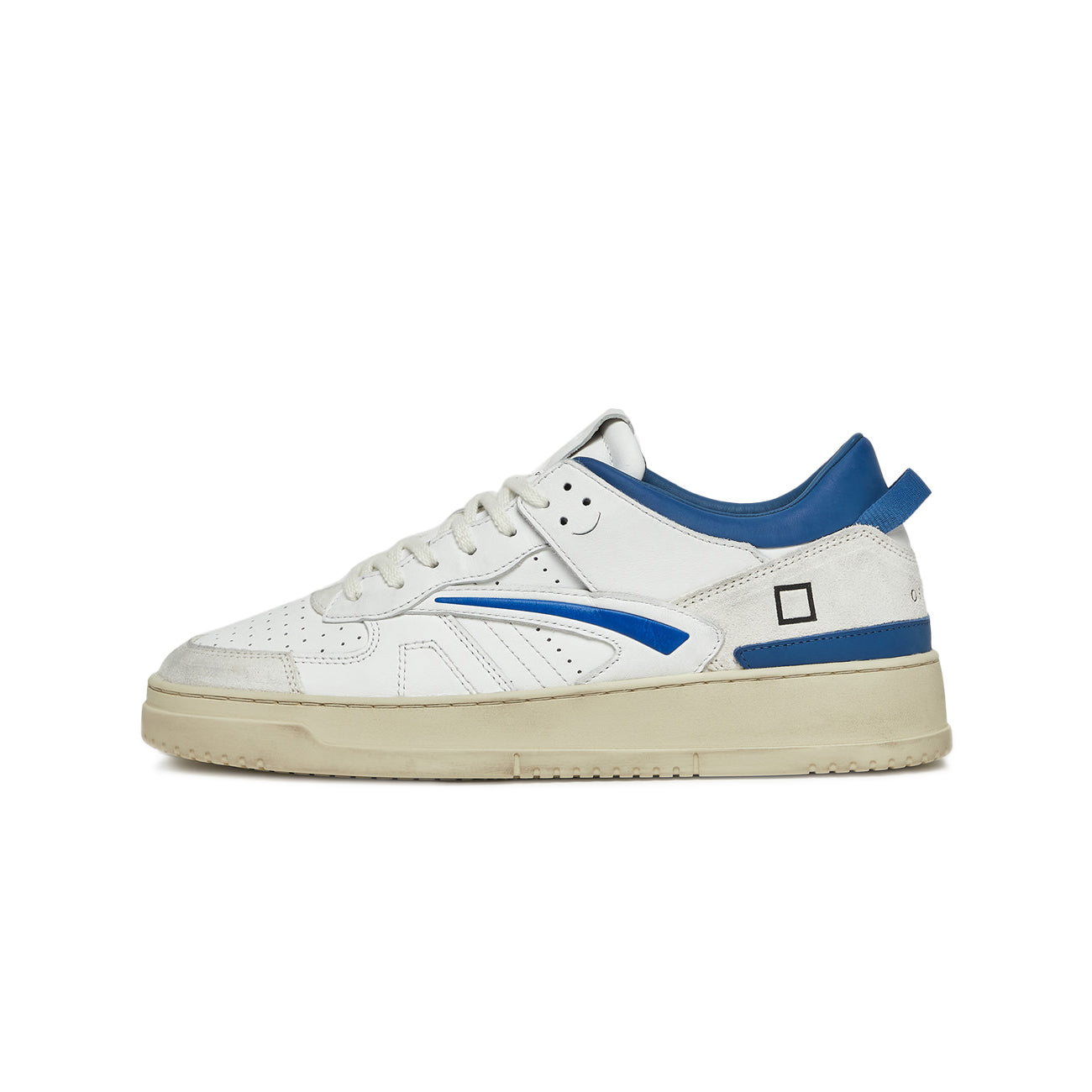 D.A.T.E. Sneakers Torneo Leather Uomo White Bluette M401-TO-LE-WE WHITE/BLUETTE 