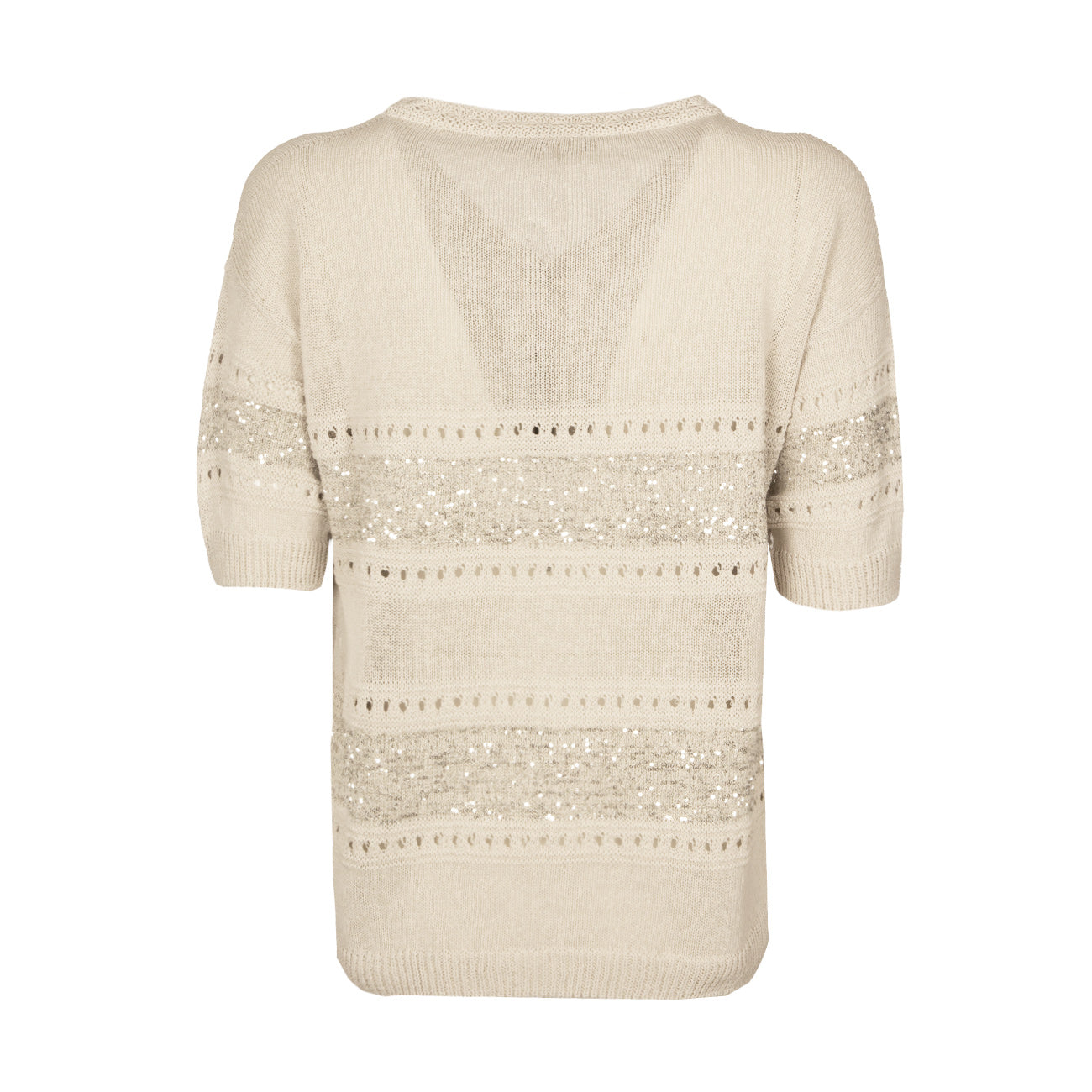 D.EXTERIOR Maglia Scintille Donna Beige 58403 10LIN-LINO 