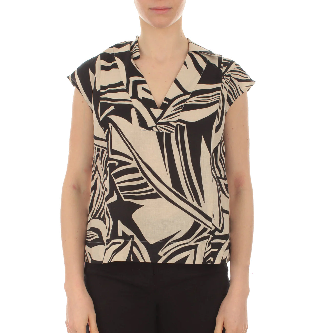 EMME MARELLA Camicia Bali Donna Foglia Nero BALI 2415111182200 007 FOGLIA NERO 