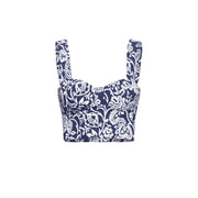 EMME MARELLA Top Moscato Donna Fondo Blu Fiore MOSCATO 2415161072200 001 FONDO BLU FIORE 