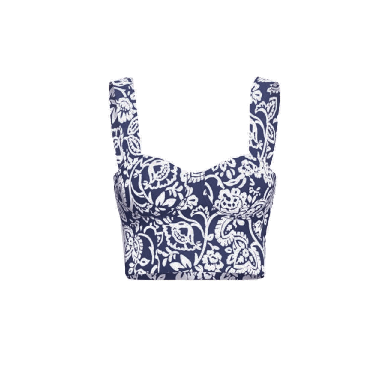 EMME MARELLA Top Moscato Donna Fondo Blu Fiore MOSCATO 2415161072200 001 FONDO BLU FIORE 
