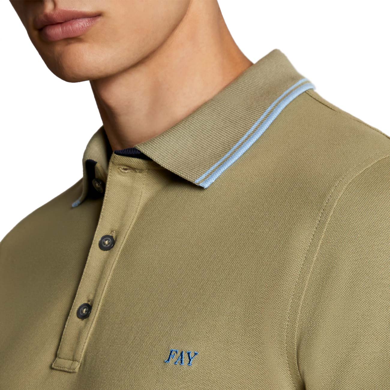 FAY Polo Stretch Uomo Assenzio NPMB248140STDWV419 ASSENZIO 