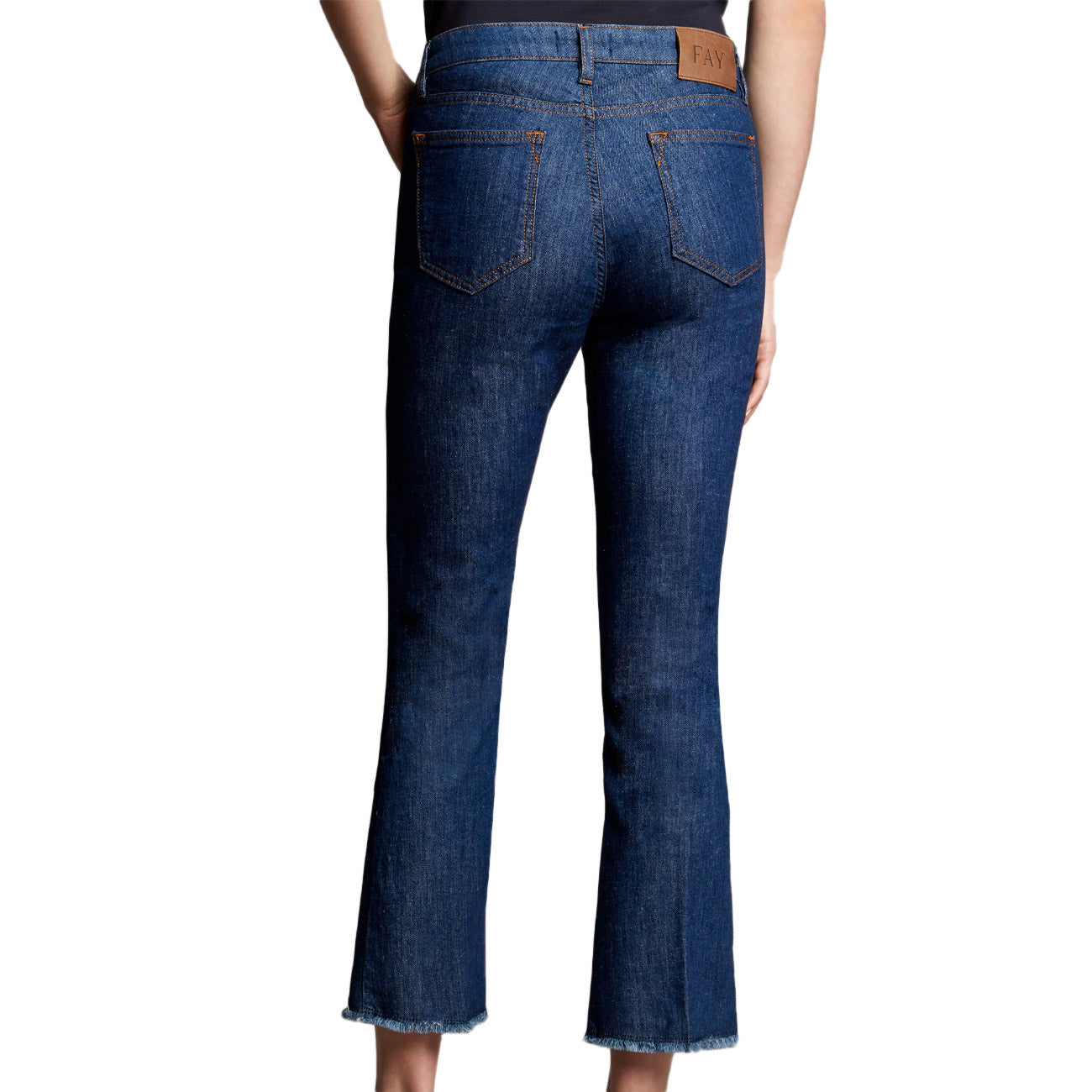 FAY Pantalone Denim Cropped Donna Bluette Chiaro NTW8648520LVWVU608 BLUETTE CHIARO 