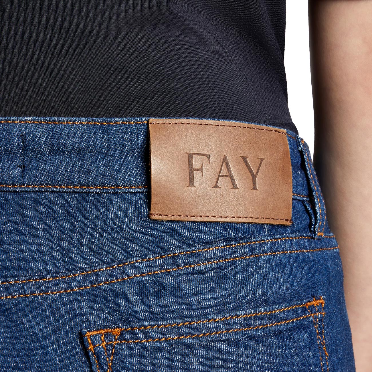 FAY Pantalone Denim Cropped Donna Bluette Chiaro NTW8648520LVWVU608 BLUETTE CHIARO 