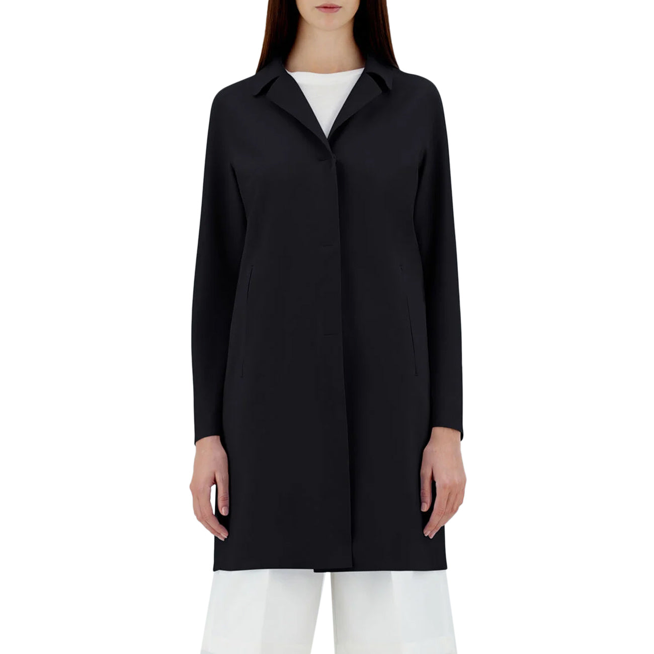 HERNO Cappotto Slim Scuba Tecnico Donna Nero CA000521D13455S 9300 NERO 