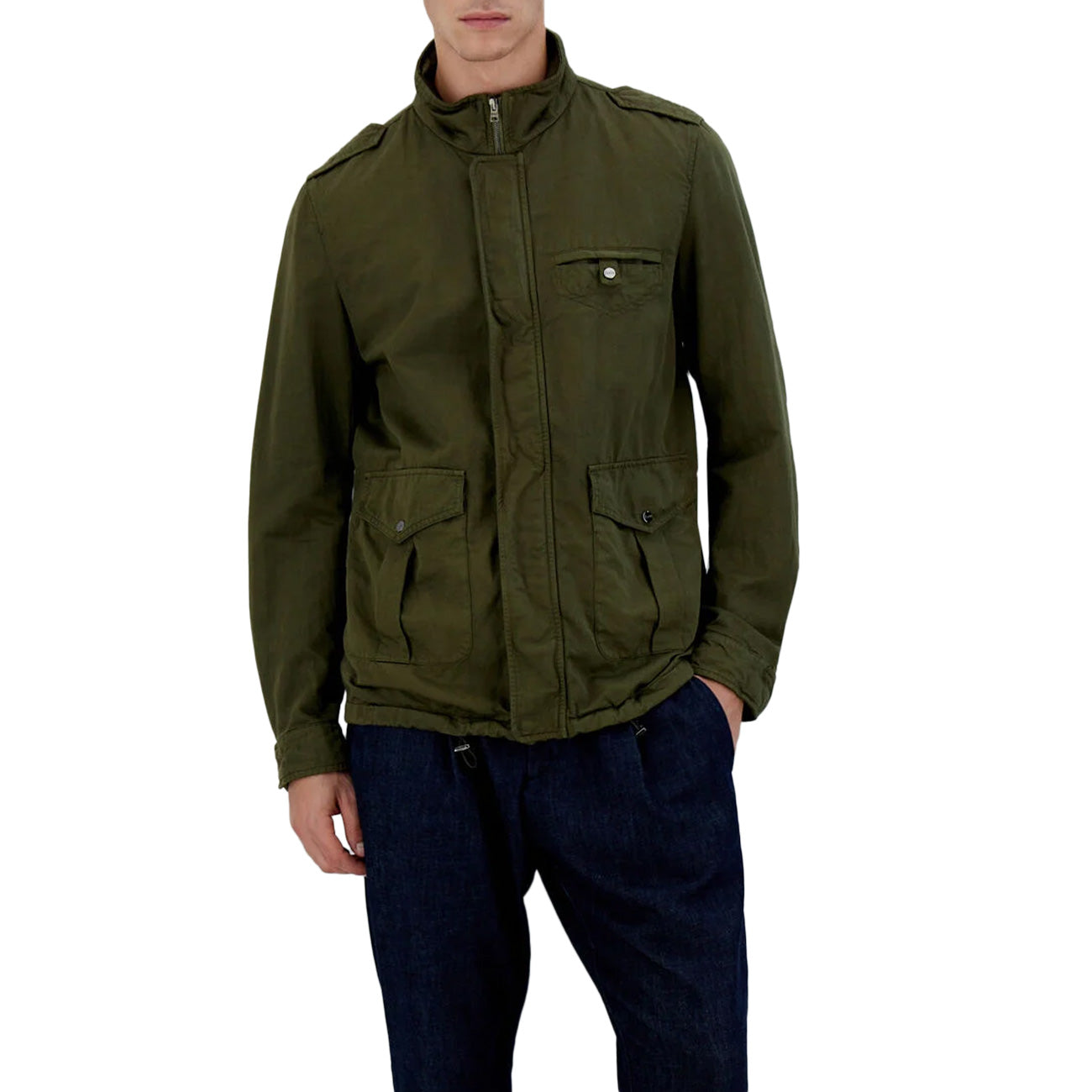 HERNO Field Jacket Garment Dyed Uomo Militare FI000112U13147 7730T01 MILITARE 