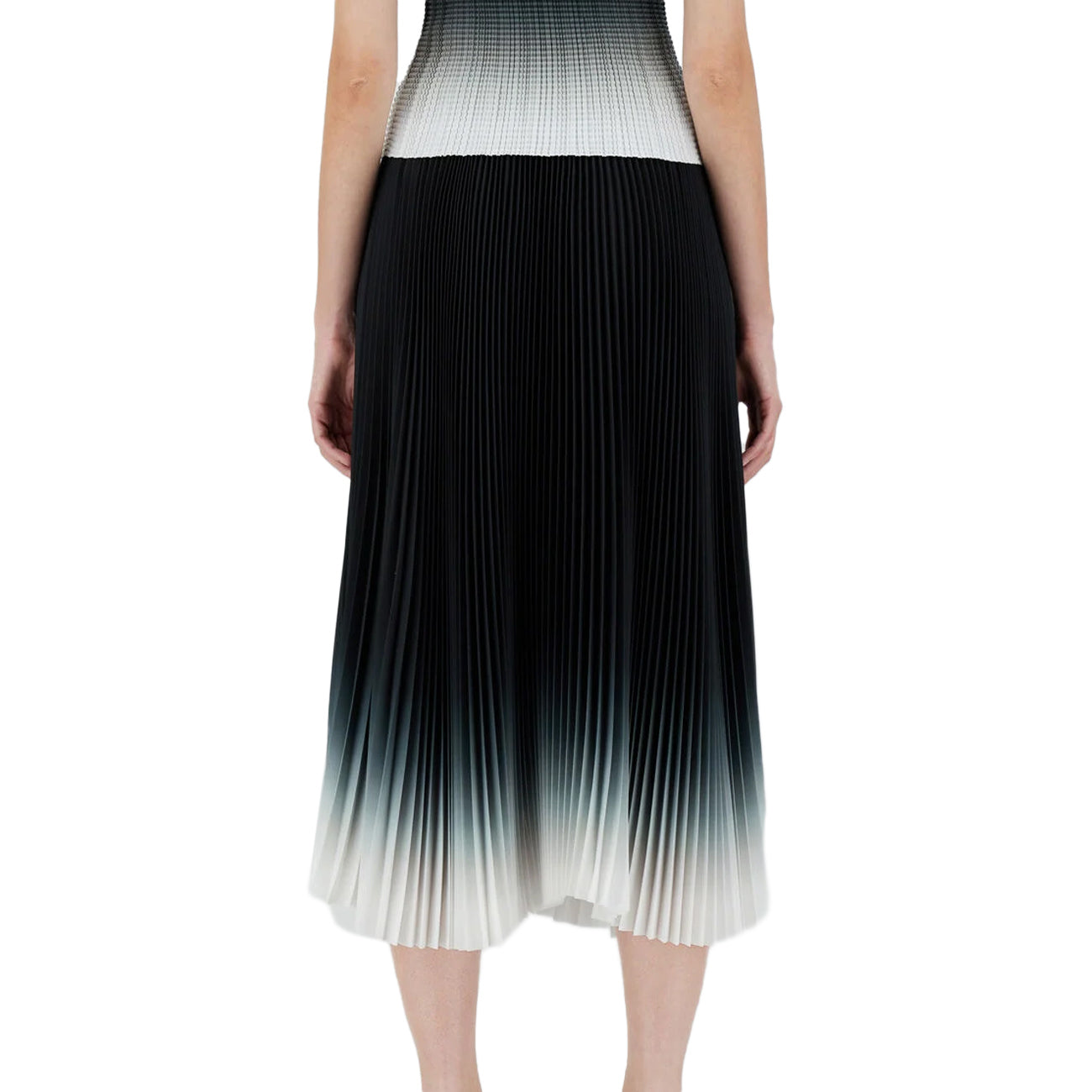 HERNO Gonna Plisset Degrade' Donna Nero Bianco GN000022D12621 9310 NERO/BIANCO 