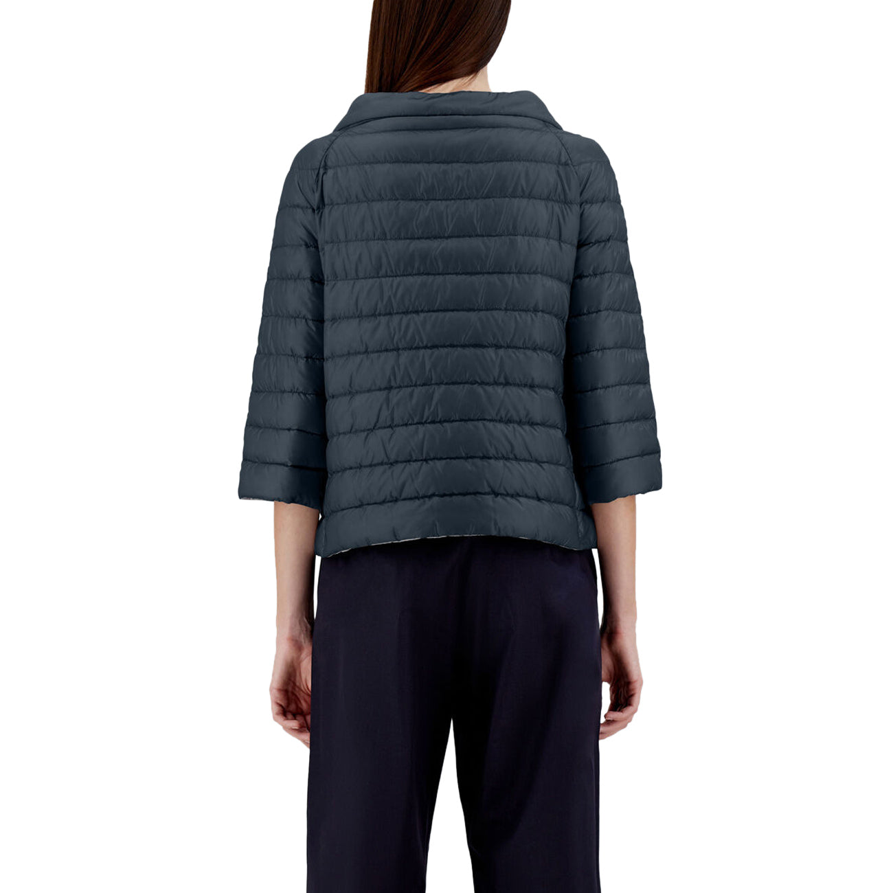 HERNO Piumino Corto Revers Donna Blue Grey PI0769D12017 9294 BLUE GREY 