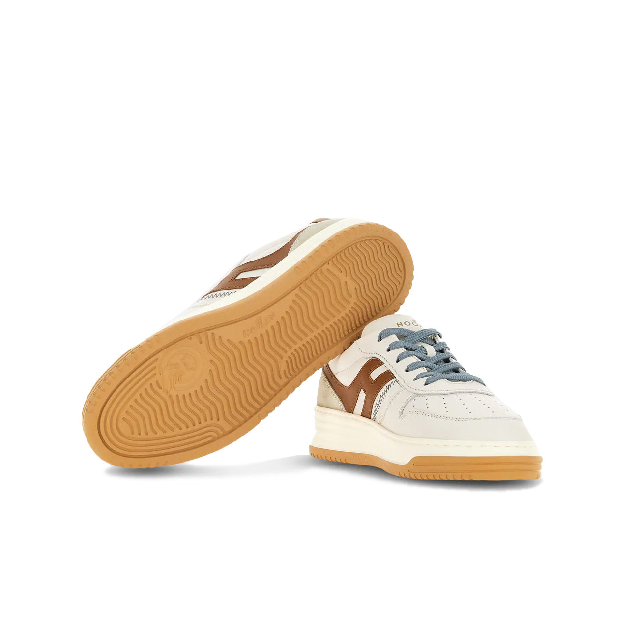 HOGAN Sneakers H630 Uomo Burro Cuoio HXM6300EU50ODZ0FRK BIANCO/CUOIO 