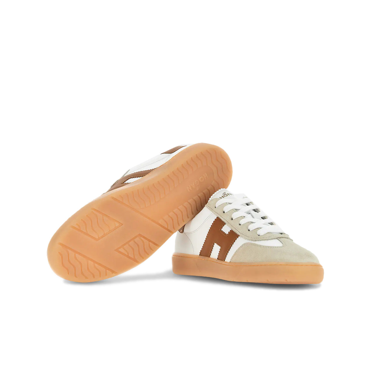 HOGAN Sneakers Cool Uomo Bianco Cuoio HXM6470FB6ODZ915M BIANCO/CUOIO 