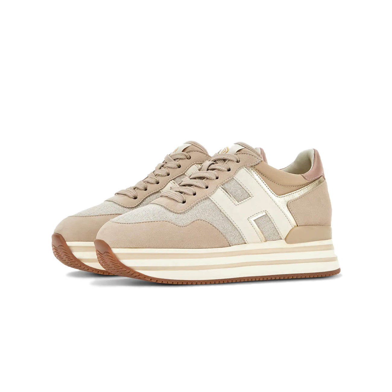 HOGAN Sneakers H483 Midi Platform Donna Beige Naturale HXW4830CB80T1N0US3 BEIGE NATURALE 