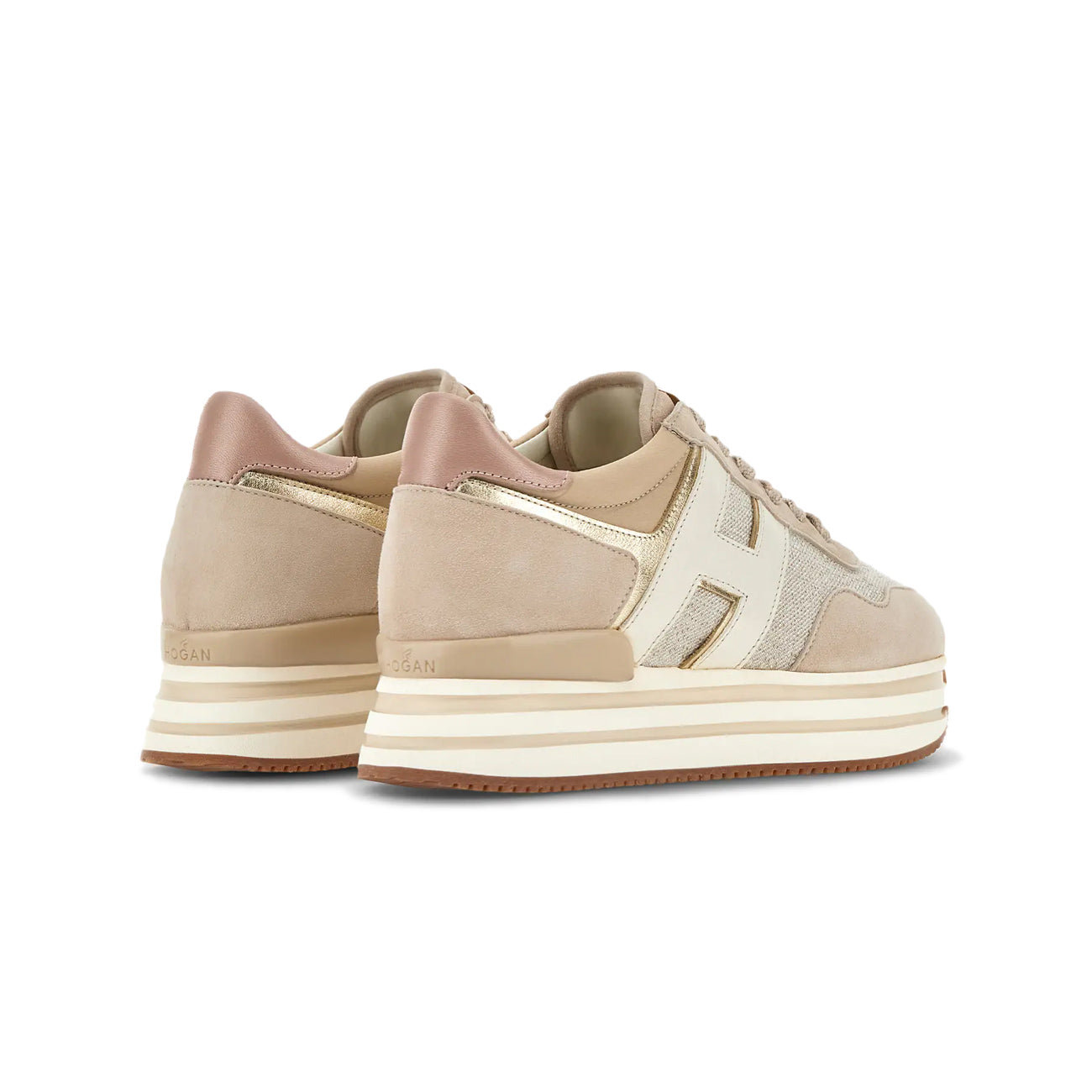 HOGAN Sneakers H483 Midi Platform Donna Beige Naturale HXW4830CB80T1N0US3 BEIGE NATURALE 