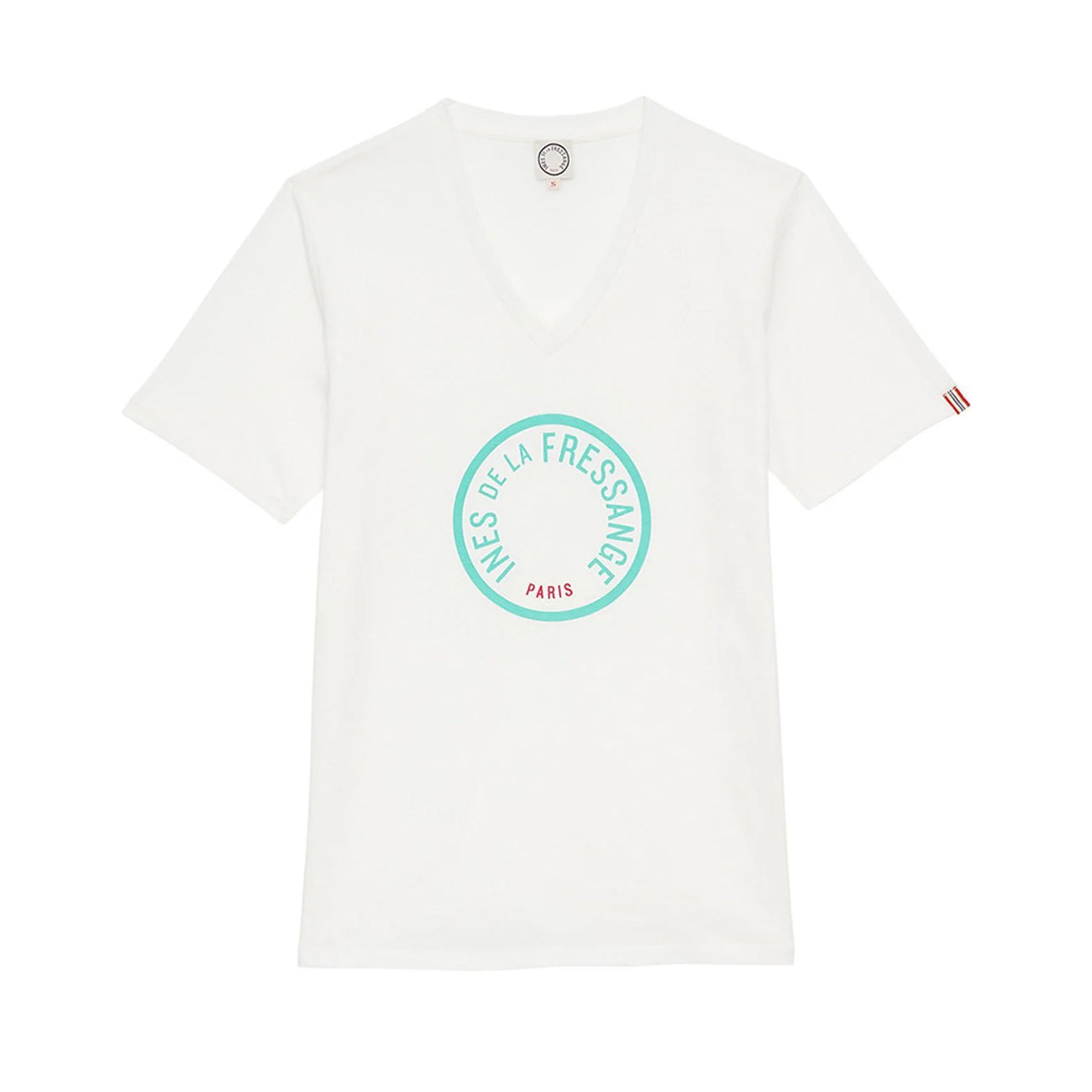 INES DE LA FRESSANGE T-Shirt Pia Donna Ecru Turquoise 12Y038CO222 F032 ECRU TURQUOISE 